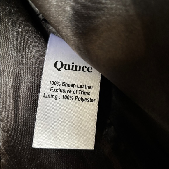 Quince Classic Black Leather Jacket - Picture 2 of 3